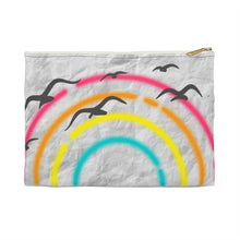 Load image into Gallery viewer, Crinkle Cut Rainbow birds- Make- up / Accessory Pouch
