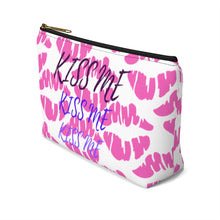 Load image into Gallery viewer, Kiss me- Make- up / Accessory Pouch w T-bottom
