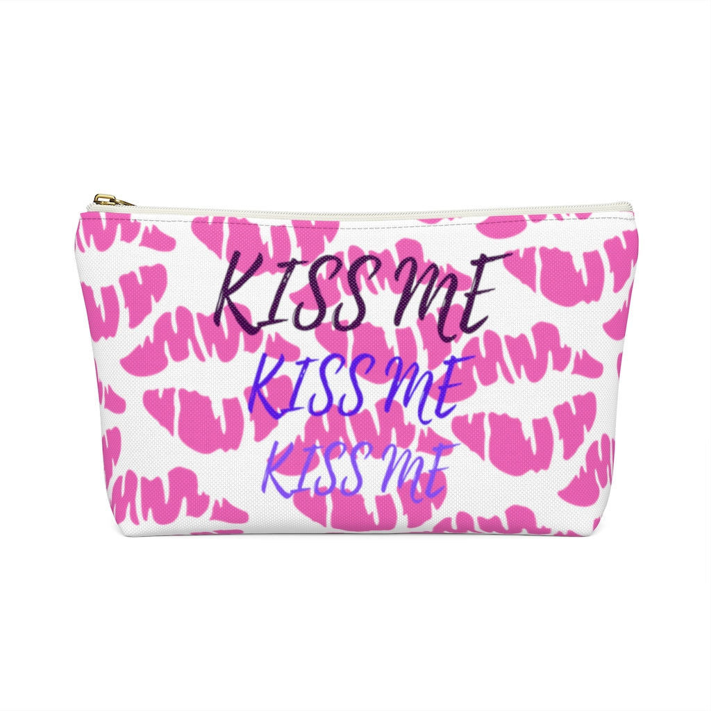 Kiss me- Make- up / Accessory Pouch w T-bottom